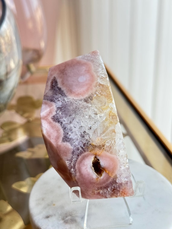 Beautiful Druzy Pink Amethyst x Flower Agate Freeform