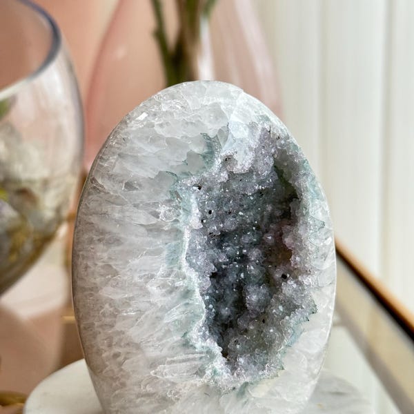 Beautiful Green Sugar Druzy Rainbow Amethyst Freeform
