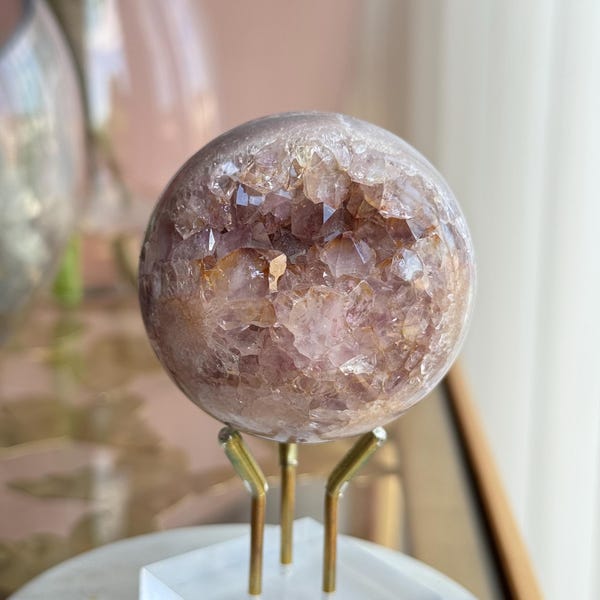 Gorgeous Druzy Pink Amethyst Sphere