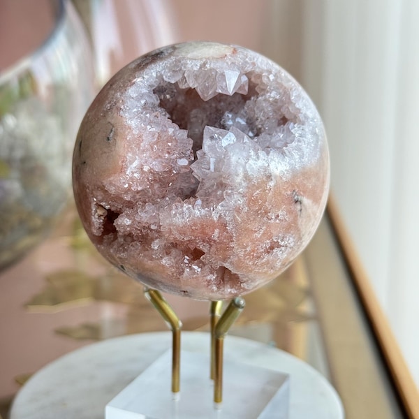 Gorgeous Druzy Pink Amethyst Sphere • Pink & Purple