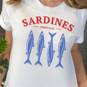 Sardine Shirt Portuguese Fisherman Tee Nautical Aesthetic Lisbon Shirt Comfort Colors Coastal Gift Portugal Souvenir Fishing Theme