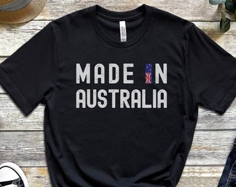 Aussie Tshirt Made in Australia Tee Proud to Be Australian Shirt Heritage Gift Matching Family Flag Shirt Patriot Gift Idea