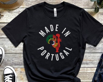 Made in Portugal T-shirt | Funny Portugal Shirt | Portuguese Joke Tee | Gift for Portuguese | Portuguese Kid | Rooster Shirt | Portugal Flag