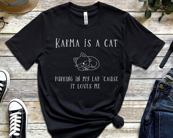 Karma Is A Cat T-Shirt, Cat Lover Shirt, Midnight Shirt, Karma Tee, Taylor Swiftie Merch, Taylor Swiftie Shirt, Cat Sweatshirt, Karma Shirt