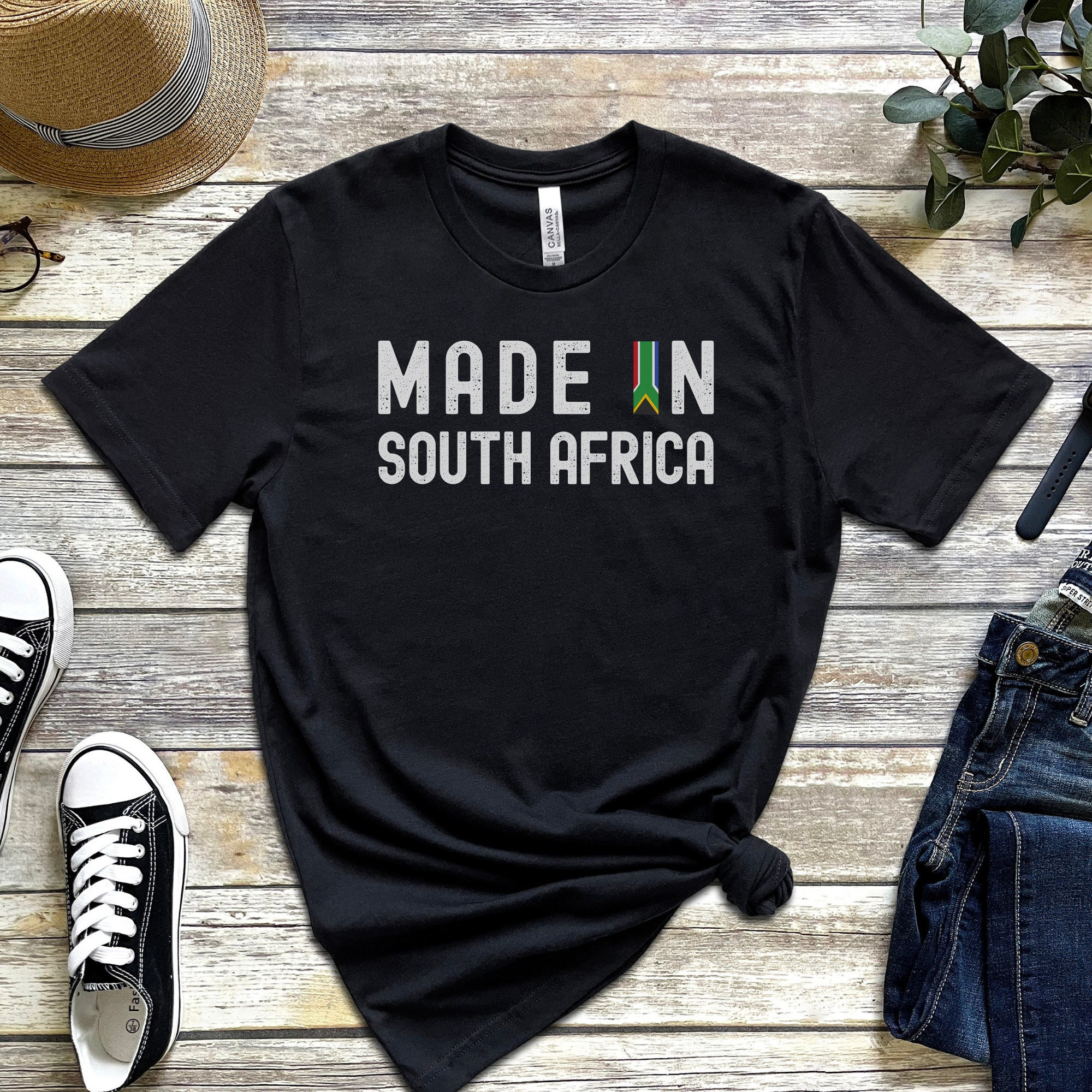 South African Tshirt Made in South Africa Tee Proud to Be South African Shirt Heritage Gift Matching Family Flag Shirt Patriot Gift Idea