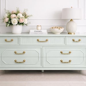 Vintage Broyhill Faux Bamboo Dresser | Lacquered 7-drawer