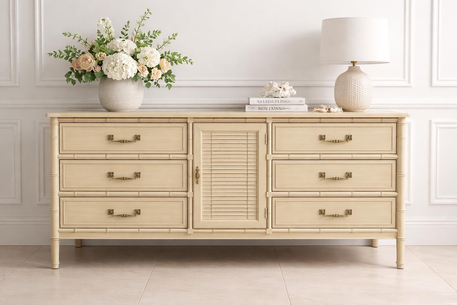 Henry Link | Vintage Coastal Faux Bamboo Dresser | Lacquered 9
