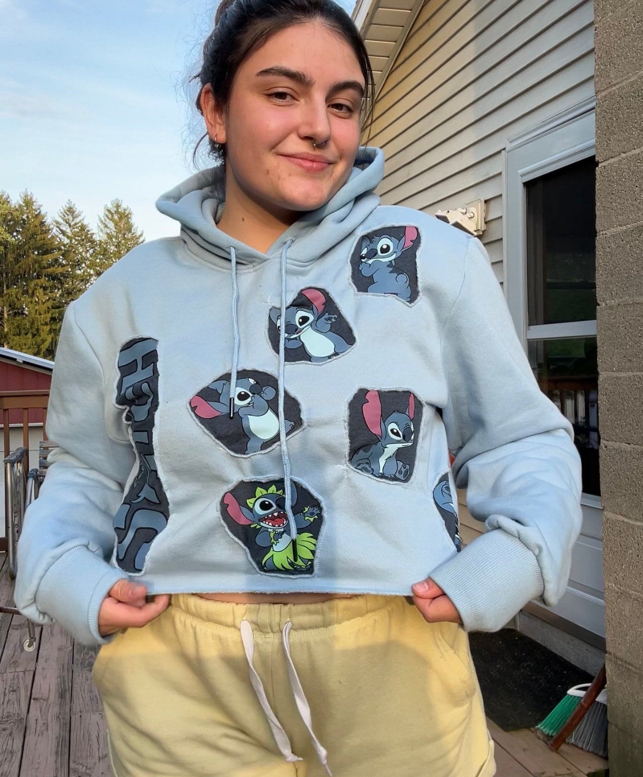 Upcycled/reworked Stitch Cropped Hoodie - Etsy