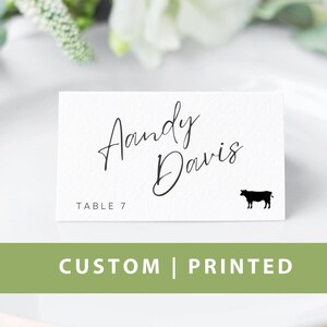 Personalized Wedding Cards with Meal Choice，PRINTED Table Name Cards Tented， Custom Placement Cards，Dinner Table Card, Guest Name Card