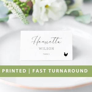 Personalized Wedding Place Cards with Meal Icon, Folded Placement Card, Custom Calligraphy Seating Cards for Reception,  Bridal Shower,