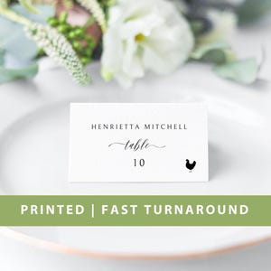 Gedruckte elegante Hochzeits-Platzkarten mit Mahlzeit-Symbol, gefaltete Sitzkarten, Hochzeit-Ortsnamen, Tischkarten, benutzerdefinierte Platzierungskarten