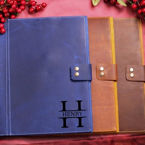 Personalized Legal Size Genuine Leather Portfolio, Monogrammed Leather Padfolio, Custom Christmas Gift,  A4 Document Holder