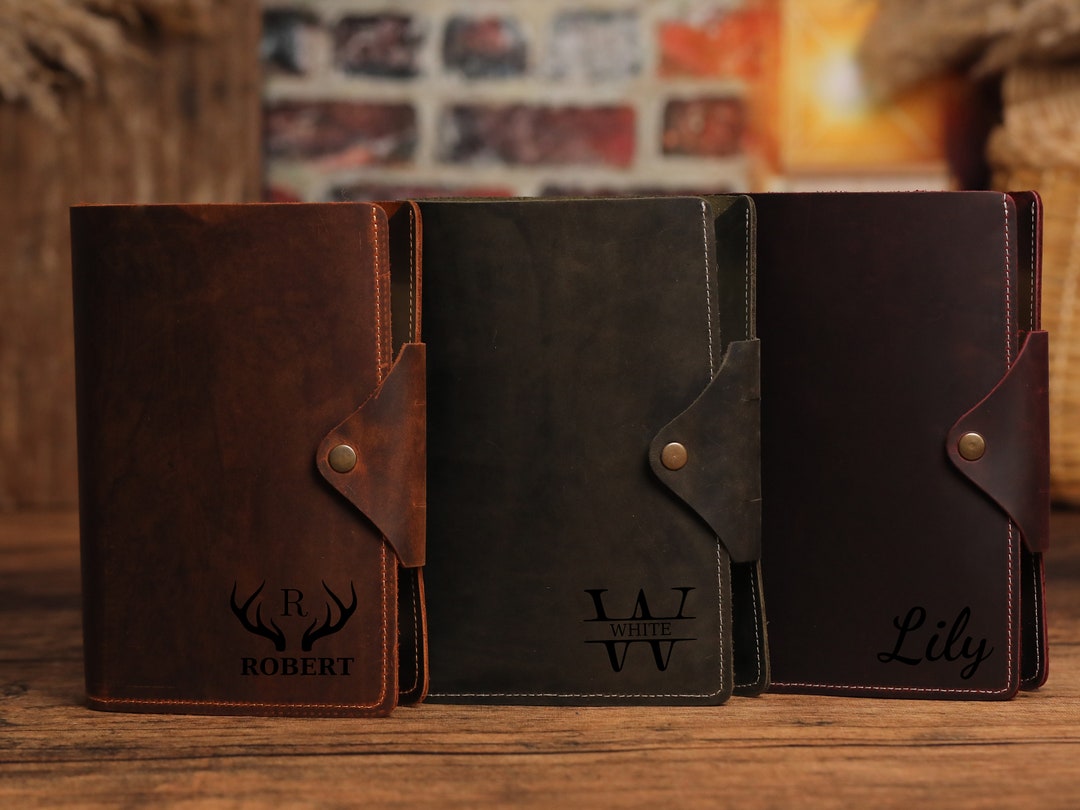 Leather Folder Organizer, Leather Padfolio A5, Engraved Portfolio