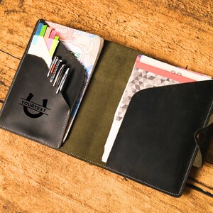 Genuine Leather Executive Portfolio Calendar, Leather Padfolio, Leather Folder Organizer, Custom iPad Case, Handmade Leather Portfolio