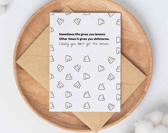 FUNNY Mental Health Support Card: PRINTABLE | Mental/Chronic Illness | Grief | Comfort | Encouragement | Minimalist | Digital Download