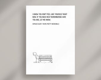 Mental Health Support Card: PRINTABLE | Mental/Chronic Illness | Depression | Comfort | Encouragement | Minimalist | Digital Download