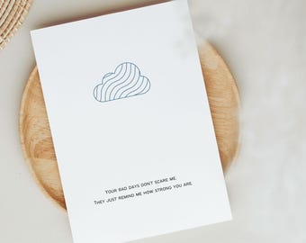 Mental Health Support Card: PRINTABLE | Mental/ Chronic Illness | Cancer | Comfort | Encouragement | Minimalist | Digital Download