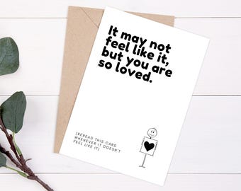 Mental Health Support Card: PRINTABLE | Mental/Chronic Illness | Depression | Comfort | Encouragement | Minimalist | Digital Download