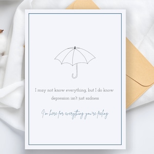 DRUCKBARE KARTE | Psychische Gesundheit | Psychische Krankheit | Depression Support | Komfort | Ermutigung | Minimalistisch | Sofort Download