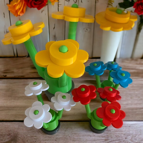 Life-Size brick style Flower Sculpture - Blooming Brick Beauty! | Brick Flower Sculpture