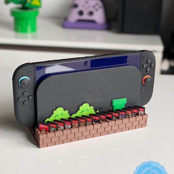 Nintendo Switch 2 Stand: Pipes and Bricks Design, 3D Printed