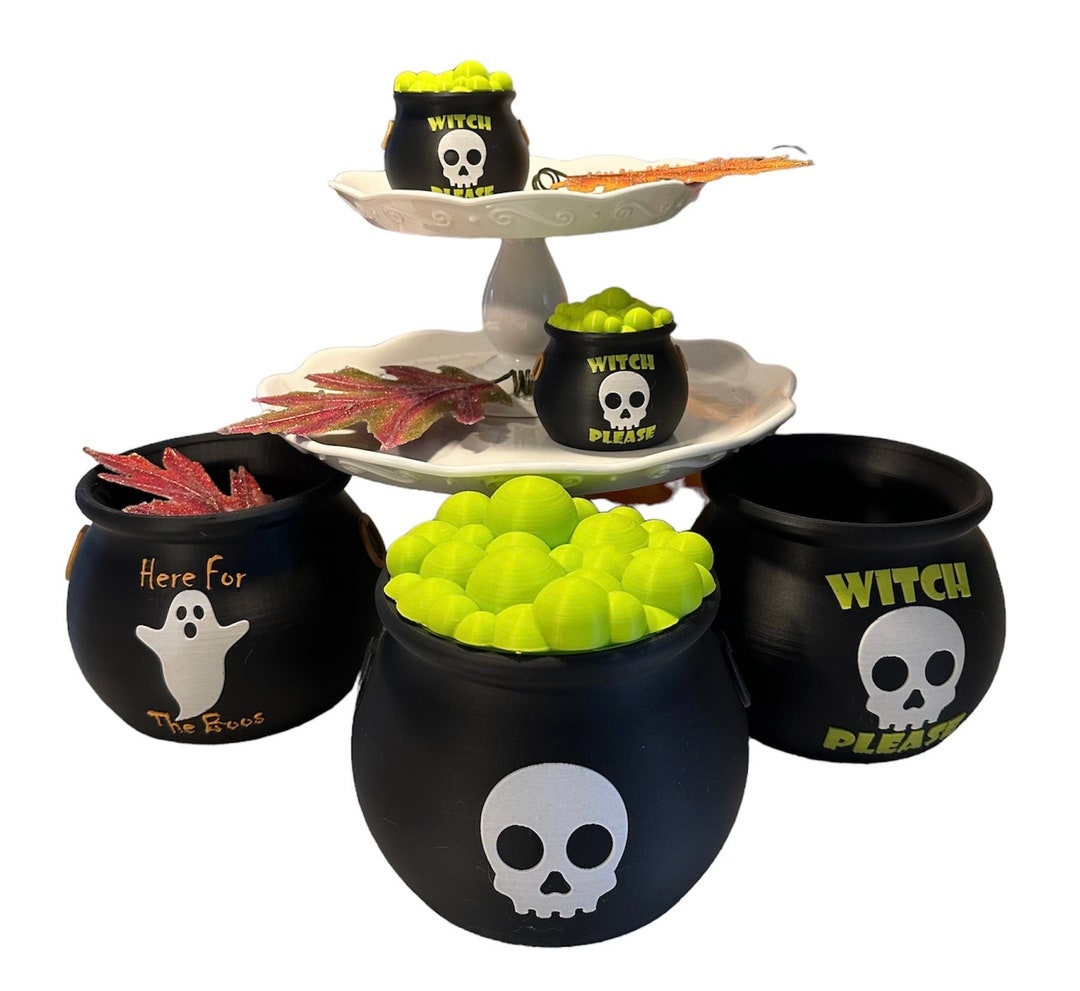 Halloween Cauldron Candy Dish Bottle Holder Etsy