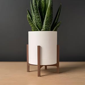 Classic Planter with Stand and Drip Tray | Mid Century Planter | Indoor Planter