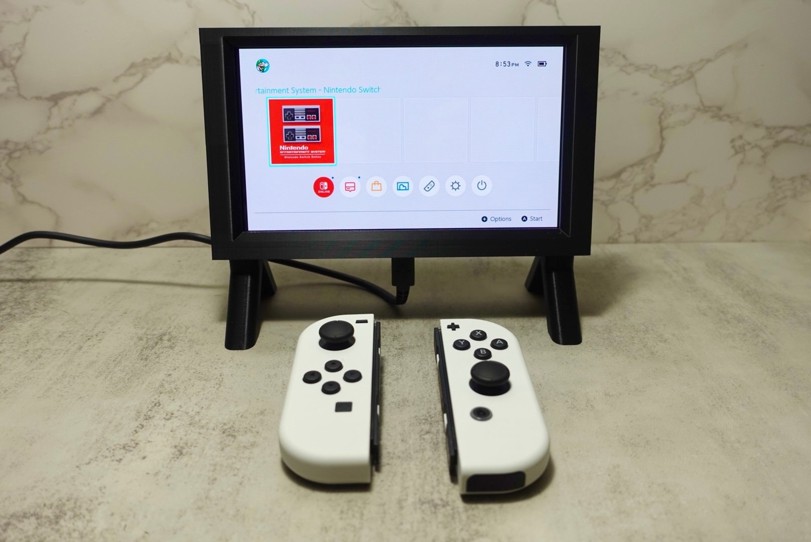 Nintendo Switch Living Room Set: Flat Panel TV Display, Sofa