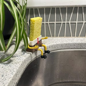 Bob The Sponge Holder | Decorative Sponge Holder | Self Draining Sponge Holder | Made in USA | Father & Son Company | 3d Printed