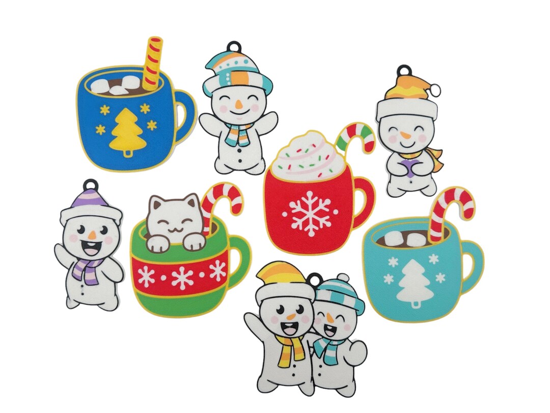 Christmas Ornament Set 3D Printed Christmas Ornaments Instant Christmas