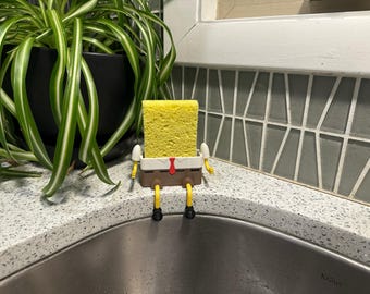Bob The Sponge Holder | Self Draining Tray | Cartoon Sink Decor