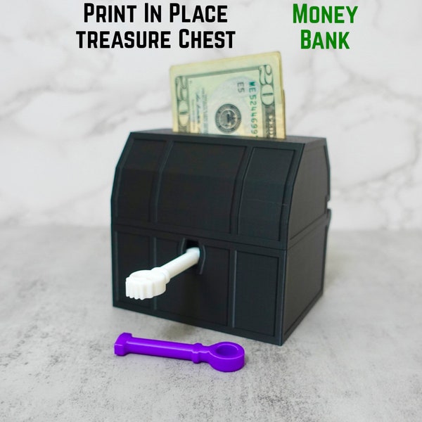 Locking Treasure Box Bank | Locking Pirate Treasure Box Bank | Pirate Loot Box Bank | Locking Piggy Bank | 50+ Colors | 3D Printed