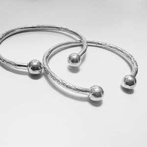 Sterling Silver West Indian Bangles Ball Ends