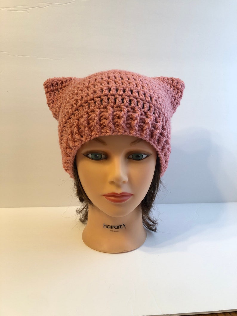 Cat Ear Beanie Hat Crochet Cat Ears Pick Your Color Etsy