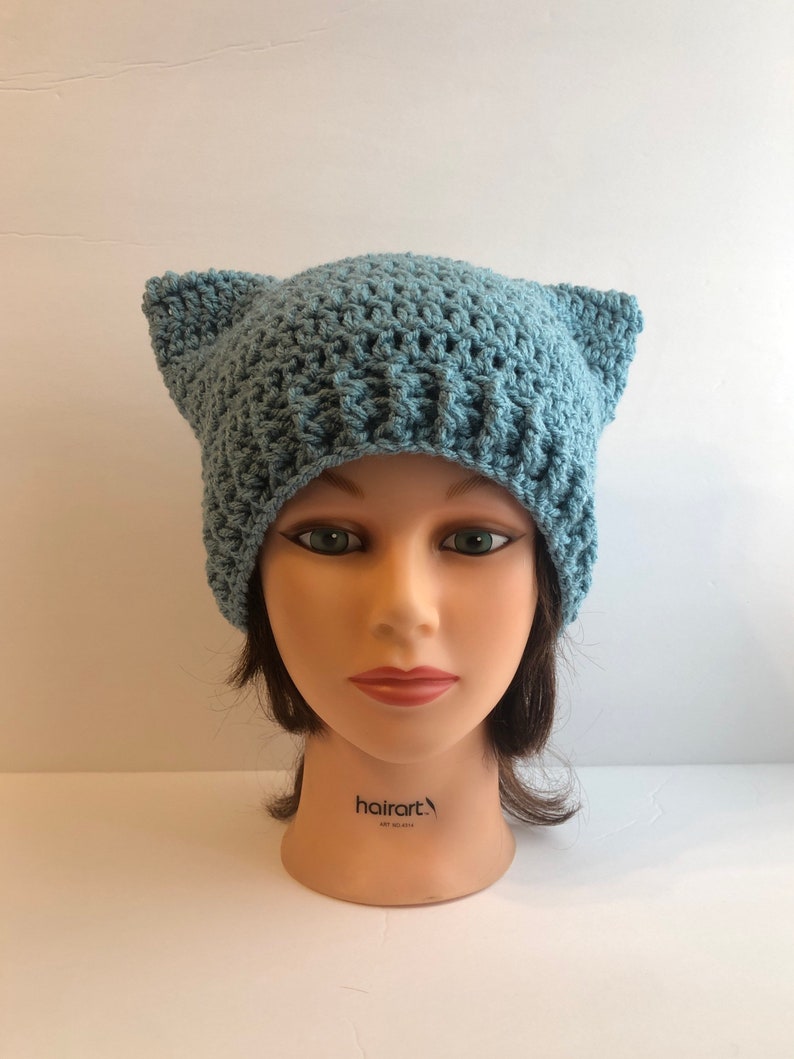 Cat Ear Beanie Hat Crochet Cat Ears Pick Your Color Etsy