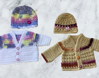 Preemie/ Preemie Baby Sets/Sweaters and Hats/Toque/Sweater/Crochet
