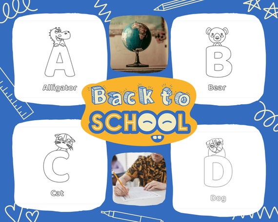 Alphabet Coloring Pages for Kids Animals Printable - Etsy