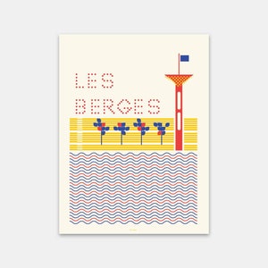 Poster Lyon - The banks of the Rhône - Bauhaus