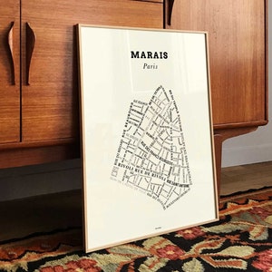 Le Marais Paris Poster - Crème - Le Bon Plan