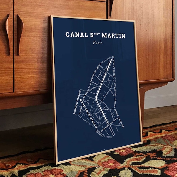 Poster Canal Saint-Martin Paris - Midnight Blue - Le Bon Plan