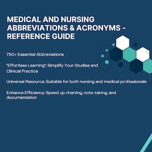 Comprehensive Medical and Nursing Abbreviations & Acronyms Reference Guide: for Nursing Students and Practitioners in Clinical Placements