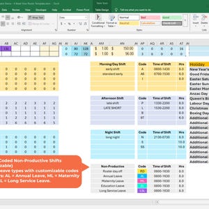 Leave Roster/sample Excel Employee Roster Template | 4-week Shift Planner & Staff Schedule ...