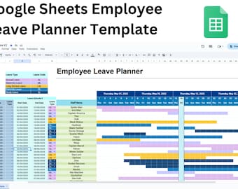Google Sheets Employee Leave Tracker | HR PTO Planner & Vacation Calendar Template