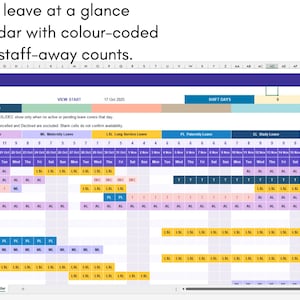 Excel-Vorlage zur Urlaubsplanung für Mitarbeiter – Anpassbarer Personal- und Urlaubsplaner mit dynamischem Kalender