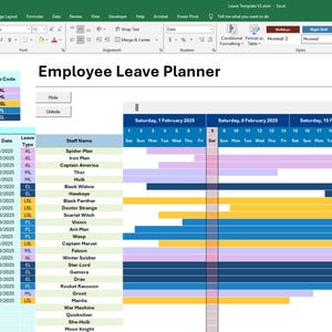Customizable Employee Leave Tracker: Excel Template (Digital Download)