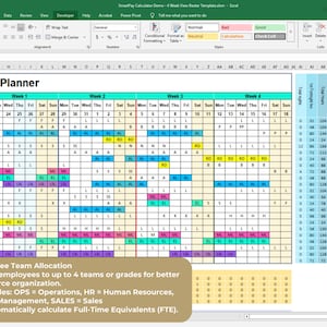 Employee Roster Template Bundle | Excel & Google Sheets 4-week Shift ...