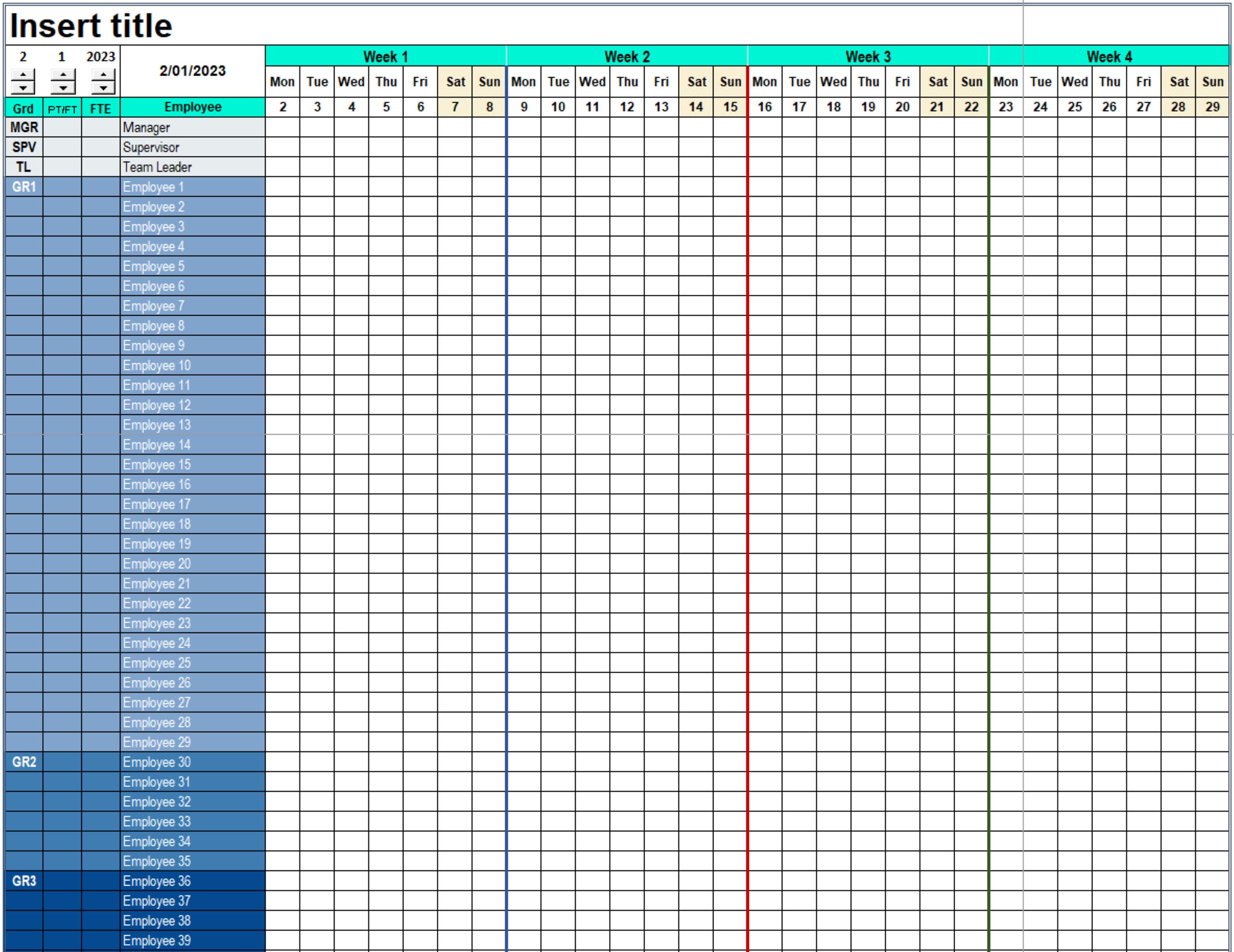 Professional Excel Roster Template: Rotating Shift Planner for Staff Professional Excel Roster Template: Rotating Shift Planner for Staff