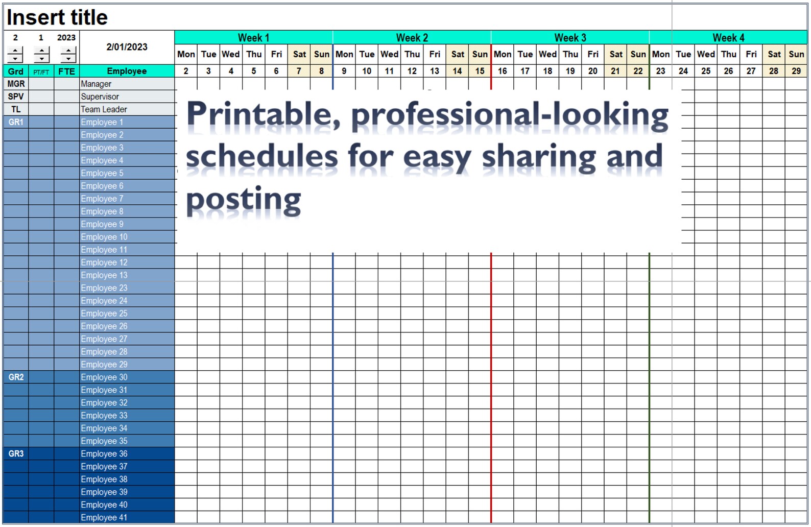 Professional Excel Roster Template Rotating Shift Planner for Staff Professional Excel Roster Template Rotating Shift Planner for Staff