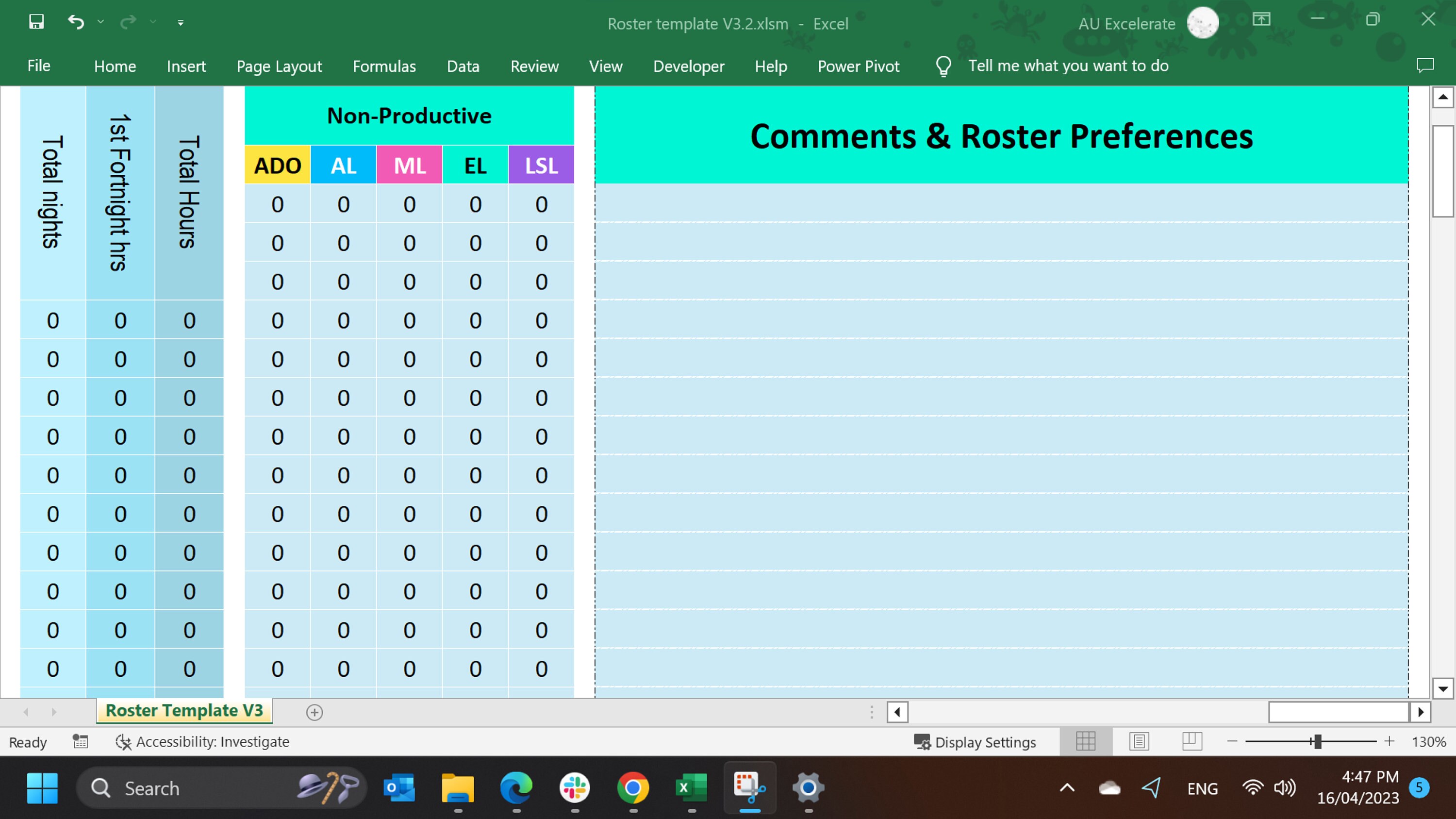 Professional Excel Roster Template Rotating Shift Planner for Staff