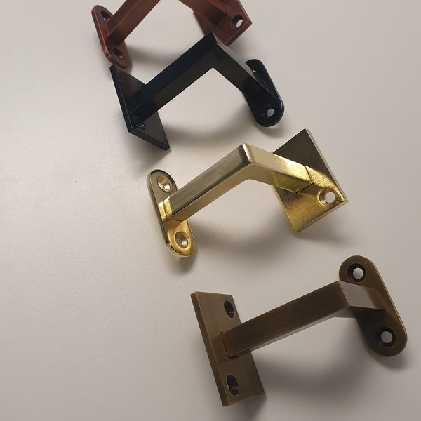 Vintage Square Handrail Brackets- Various Finishes- Antique, Copper, Polished Brass